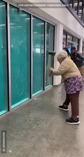 25K views · 65 reactions | Angry Grandma Smashes Store Window #ai | Joyful Stories | Facebook