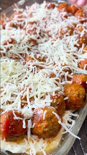 Meatball Casserole with Garlic Bread | ChefAlli.com #casserolerecipe #meatballs #garlicbread