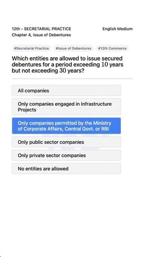 12th Secretarial Practice Debentures Issue Explained