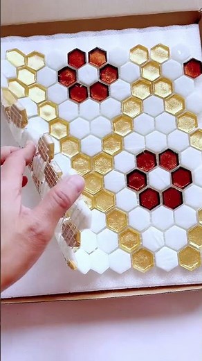Hexagon Vitreous Glass Pattern Mosaic Tile | Modern Wall & Backsplash Design
