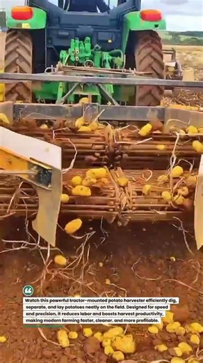 High-Speed Potato Harvester in Action 🚜🥔 #FarmingTech #HarvestTime #AgriInnovation