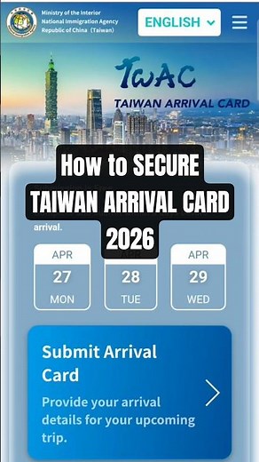 Taiwan Arrival Card Online 2026 🇹🇼 Step-by-Step Quick Guide