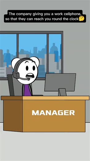 5.8K views · 113 reactions | The company giving you a work cellphone, so that they can reach you round the clock @Laura #usa#relateable#manager#funny#foryoupage | The Veronika Animation | Facebook