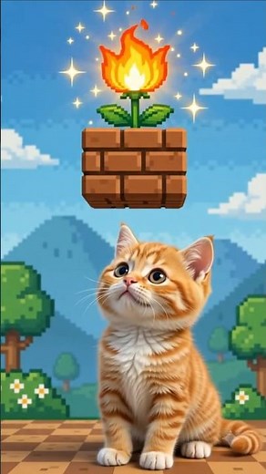 [Meme] Super Cat Mario Game | 고양이 마리오 픽셀 게임 밈 | スーパーマリオ | ¡Gato Mario! 🎮🐱✨ #games #funny #cat