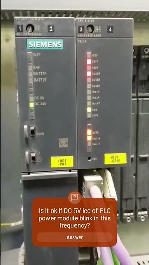 Siemens S7 400 PLC power module DC 5V led blinking