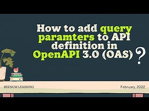 How to add query paramters to API definition in OpenAPI specification 3.0 (OAS) ?