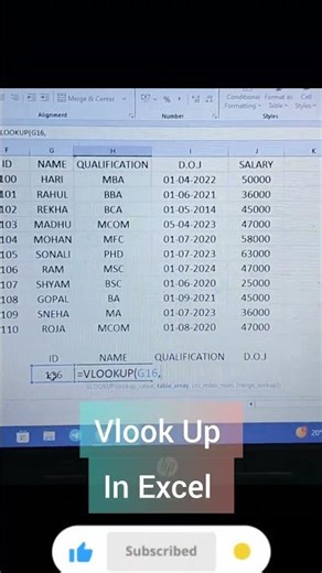 vlook Up function in excel#viral#excel#short#computer#computereducation#trend#tricks