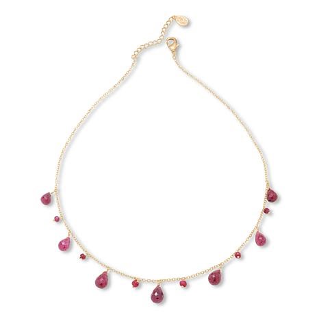 Connie Craig Carroll Jewelry Abigail Red Corundum Charm Necklace | HSN