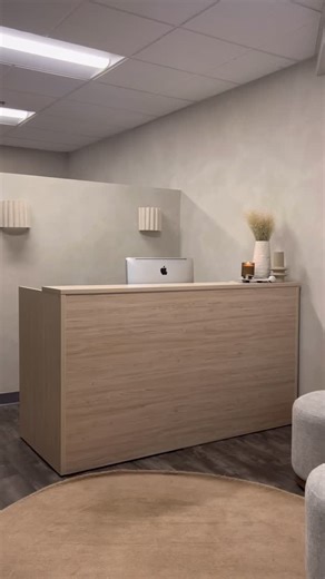 Brooke Paper Scissors on Instagram: "A small but IMPACTFUL before & after of a Women’s Wellness Center we got to design for one of our clients! Limewash walls were a MUST to create a relaxing and inviting feel to the space. Along with soft neutral tones to keep it feeling sophisticated and elevated for their patients. ✨"