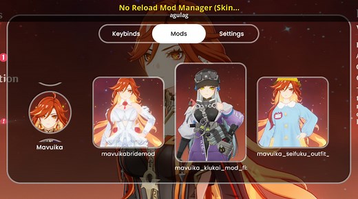 No Reload Mod Manager (Skin Selection) Modding Tool for Genshin Impact | GI Modding Tools