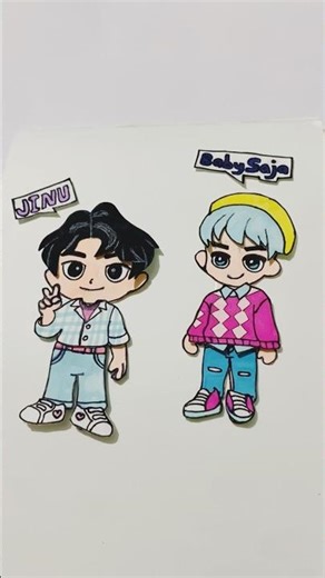 🌸PAPER DIY🌸HUNTRX and JINU, BABYSAJA STICKERS |Kpop Demon Hunters Stickers #art #drawing #sticker