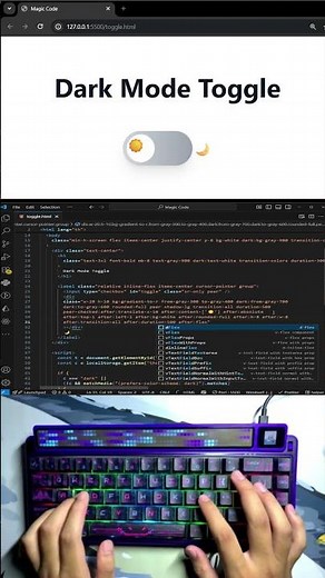 Quick UI Tip: Dark Mode Toggle with Tailwind CSS 🌙 #cssmagic #frontend #codinglife