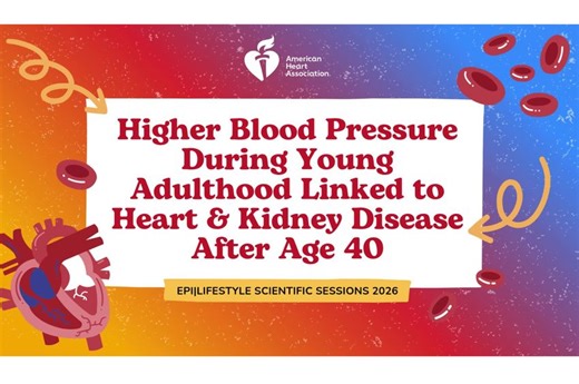 Video - Higher blood pressure during young adulthood linked to heart and kidney disease after age 40