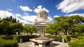 Time lapse, Washington State Capitol in Olympia, Washington, zoom in