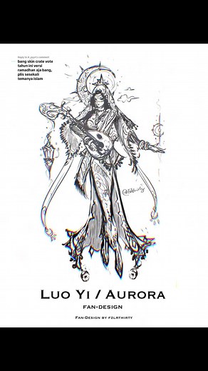 Sketching Indo-Arabic Fusion Theme - Aurora & Luo Yi Fanart