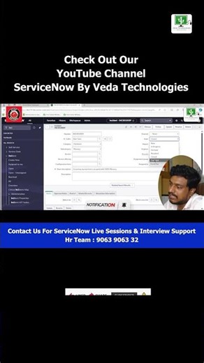 Contact Us For ServiceNow Live Sessions & Interview Support Hr Team : 9063 9063 32