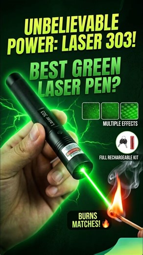 Laser 303 Green Burning Laser Pointer Review & Unboxing ⚡ Rechargeable Green Laser Pointer 303
