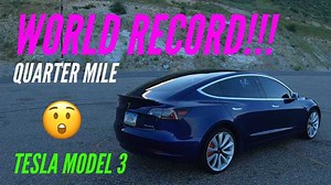 Watch Tesla Model 3 Set New 1/4-Mile World Record: Video
