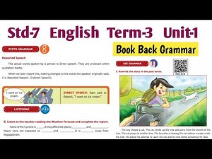 7th Std English Term 3 Unit 1 Journey by Train Book Back Grammar | Use Grammar | Picto Grammar