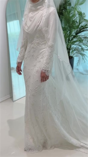 Elegant Lace Wedding Dress for Malay Bridal 2023 | Tiara Awatif Bride