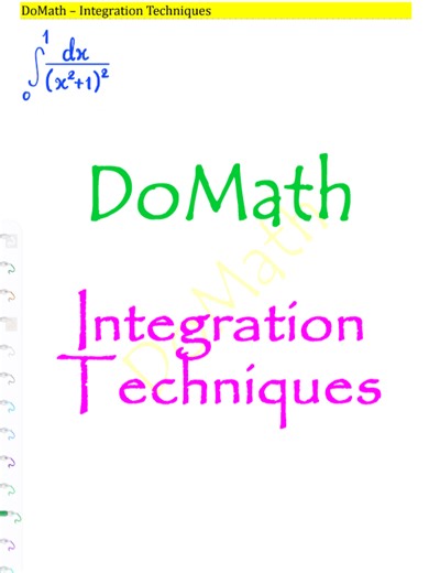 DoMath-IntegrationTechniques00114 Classroom : https://classroom.google.com/c/NzY3NTMxMjkwNzIy?cjc=pap554hu Doc : https://docs.google.com/document/d/1iX4ieDvHG8HUJI3pcAvQa3jlAdT6LmennZf5YPrBPLI/edit?usp=sharing PDF : https://drive.google.com/file/d/1v5xDCrc_gfHoAavtRsi3RYTTef09bi-z/view?usp=sharing #DoMath #Mathematics #Math #Integral #Integration #Techniques
