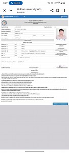 The user has provided an image of an admit card from Kolhan Uni... | Filo