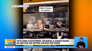 149K views · 906 reactions | #FrontlineSaUmaga | Nag-amok sa isang restaurant sa New York ang tatlong galit na customer matapos nilang malamang may bayad ang extra sauce sa fries. For more latest stories, visit us at www.news5.com.ph | News5 | Facebook
