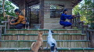 Girls Build Most Beautiful Bamboo Villa to Live Off Grid, Bushcrafts Bamboo Building | Jungle Survival