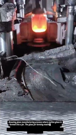 "Glass Manufacturing Process | Hot Glass Jar Forming Machine".