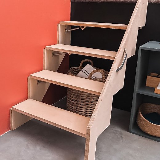 Making Custom Folding Stairs To Save Space | Crafty Panda How