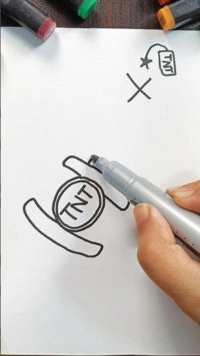 How To Draw TNT Step by Step #shorts #shortsfeed