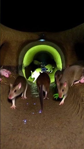 Rat POV Inside a Hidden Underground Burrow Colony 🐀 | Real Micro Camera Footage #Shorts