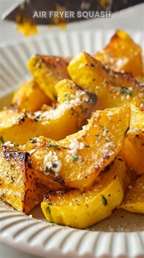Squash cubed small. Toss salt, pepper, Italian seasoning. Air fry 390°F 10 min. Crispy, golden, cheesy bites. Ingredients ➤ 3 medium yellow squash (about 4 cups), cubed ➤ Olive oil spray FULLL Recipe in First Cօʍʍеոτ 👇👇 | Nessy Recipes