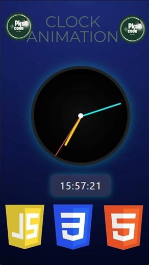 Real-Time Clock Animation Using HTML CSS & JavaScript | Stunning UI ⏰ #webdevelopment