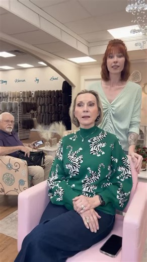 : Darla had a tumor in her stomach and pancreas and underwent an extensive surgery. By the miracle of the Lord, she is still able to function completely normally. She’s a hairdresser who loves the full poof. After years of toppers, she’s ready for a full wig, and she looks amazing in every one! | Georgia Hair Solutions & Salon