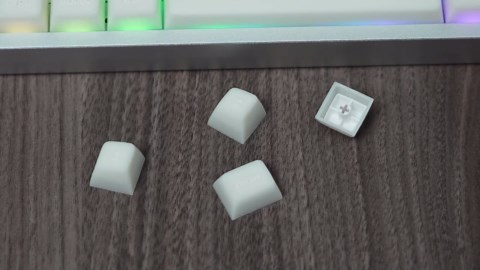 dagaladoo White Jade keycaps PBT,Ceramic Key caps Style,Translucent Keyboard keycaps Cute,SA Profile keycap Set for 60%/65%/75%/96%/100% US Layout Cherry MX Switches Mechanical Keyboard
