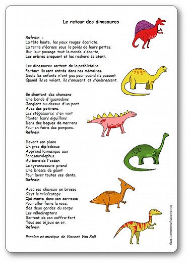 "Le retour des dinosaures", une chanson de Vincent Van Sull