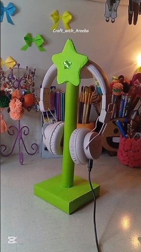 DIY Headphones Stand✨💚|| Headphones Holder DIY #diy #tutorial #shorts