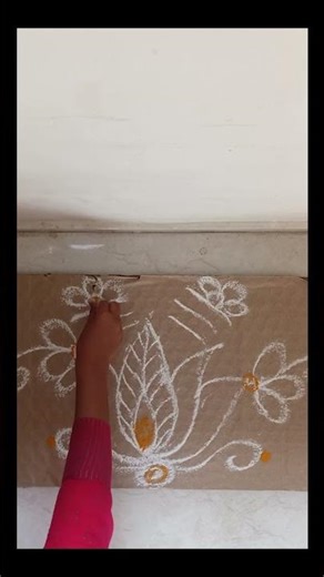 Lotus side border design #rangoli#short video