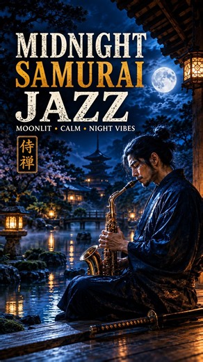 🌙 Midnight Samurai Jazz | Calm Japanese Jazz for Night Focus & Relaxation #shorts
