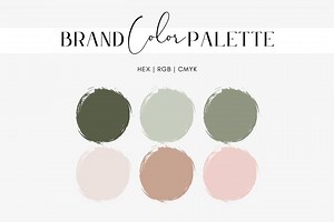 Sage Green Color Palette, Natural Color Theme, Soft Pink, Blush Rose, Taupe, Branding Design, Website, Social Media, Hex Codes, RGB, CMYK - Etsy
