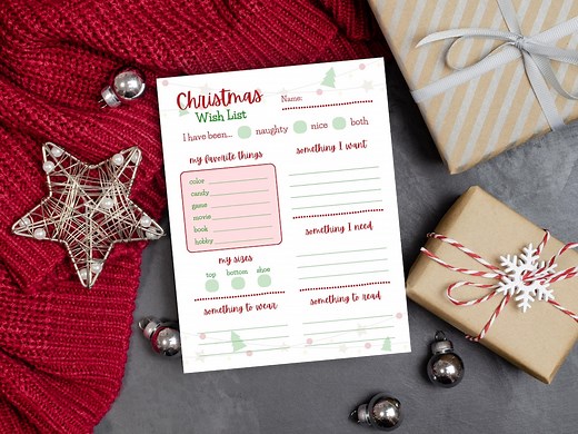 Kids Christmas Wish List Template: Letter to Santa (digital Download) - Etsy