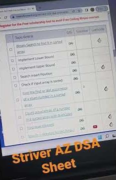 Striver A-Z DSA Sheet