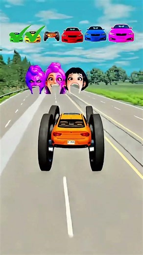 Schaffen es diese Autos durch den Riesen-Mund? 🚗😲 | BeamNG.drive Challenge. #gaming