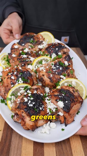 Maciej Zurawski on Instagram: "Grilled Greek Lemon Chicken. This one turned out so good! It’s citrusy, tangy, bright, and delicious. Comment RECIPE below and I’ll send you everything you need right to your DMs. #grillinwithdad"
