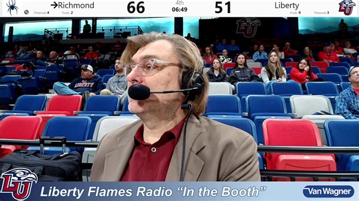 The Liberty Lady Flames at George Mason radio broadcast, live from courtside with Jamie Hall on the play by play call. (12-7-25) | Liberty Women's Basketball