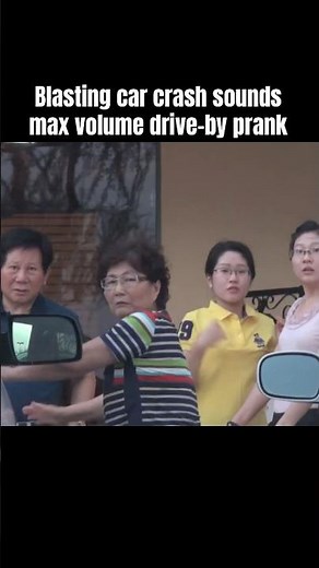 Blasting car crash sounds max volume drive-by prank #Trending #shorts #viral #pranks #funny