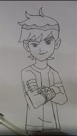 Easy Ben Ten drawing 💚..#shorts #drawing #cartoon #trending #viral #tutorial #edit #explore #sketch