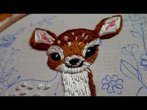 Deer Embroidery Part 3 | Handmade Deer Thread Art | Final Look with Flowers & Leaves