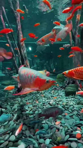 RARE Red Asian Arowanas❤️😍 #fyp #zen #redarowana #arowanafish #fishtok #relax #luxury #expensivefish #viral #dreams #fishtank #petfish #trending #aquarium #creative #fishtank #exotic #extinct #red #aquariumfish